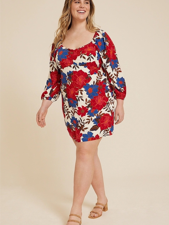 Maurices Dresses & Skirts - Maurices Floral Midi Dress in Red, Blue & Cream